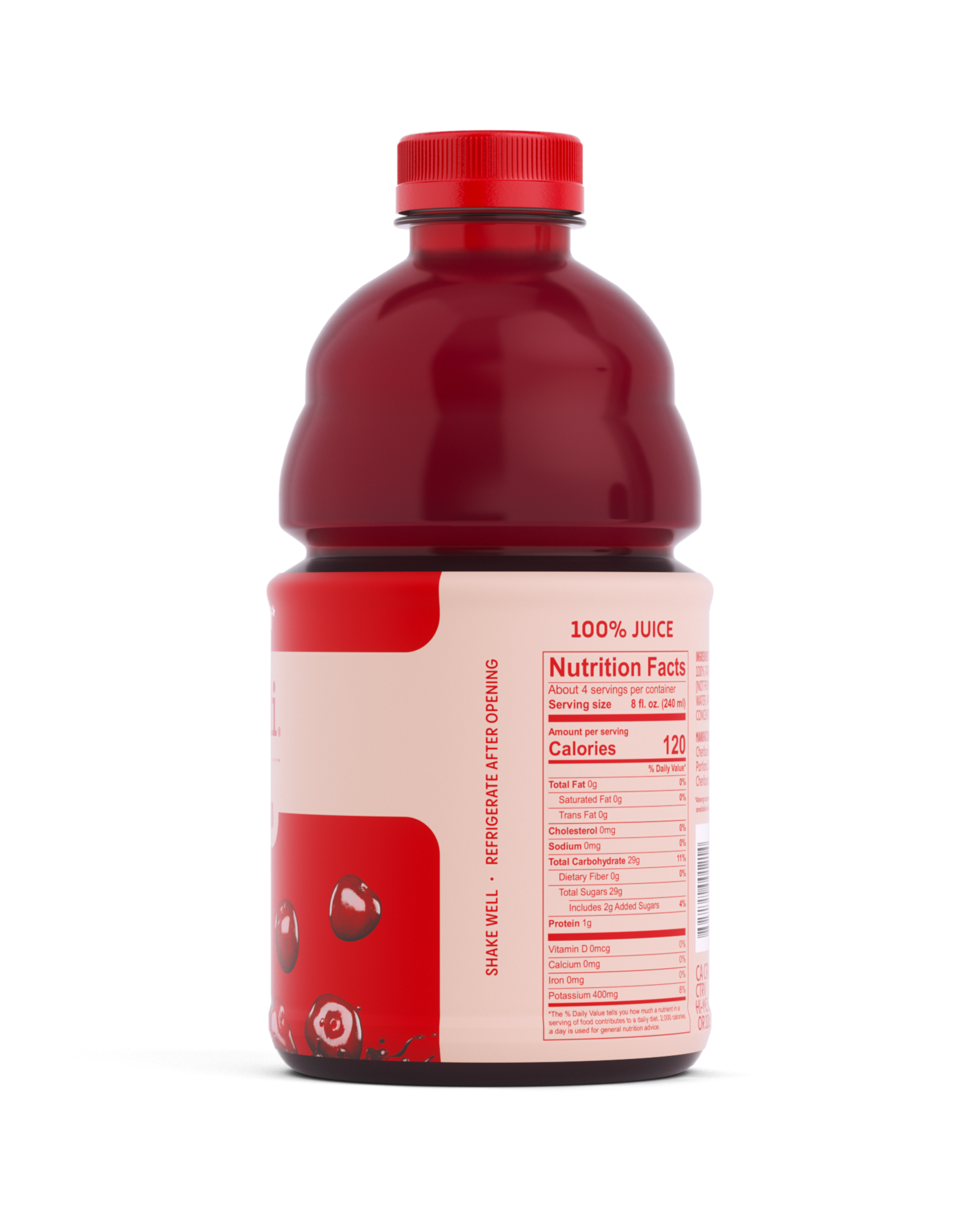 Cheribundi Original Tart Cherry Juice blend side packaging