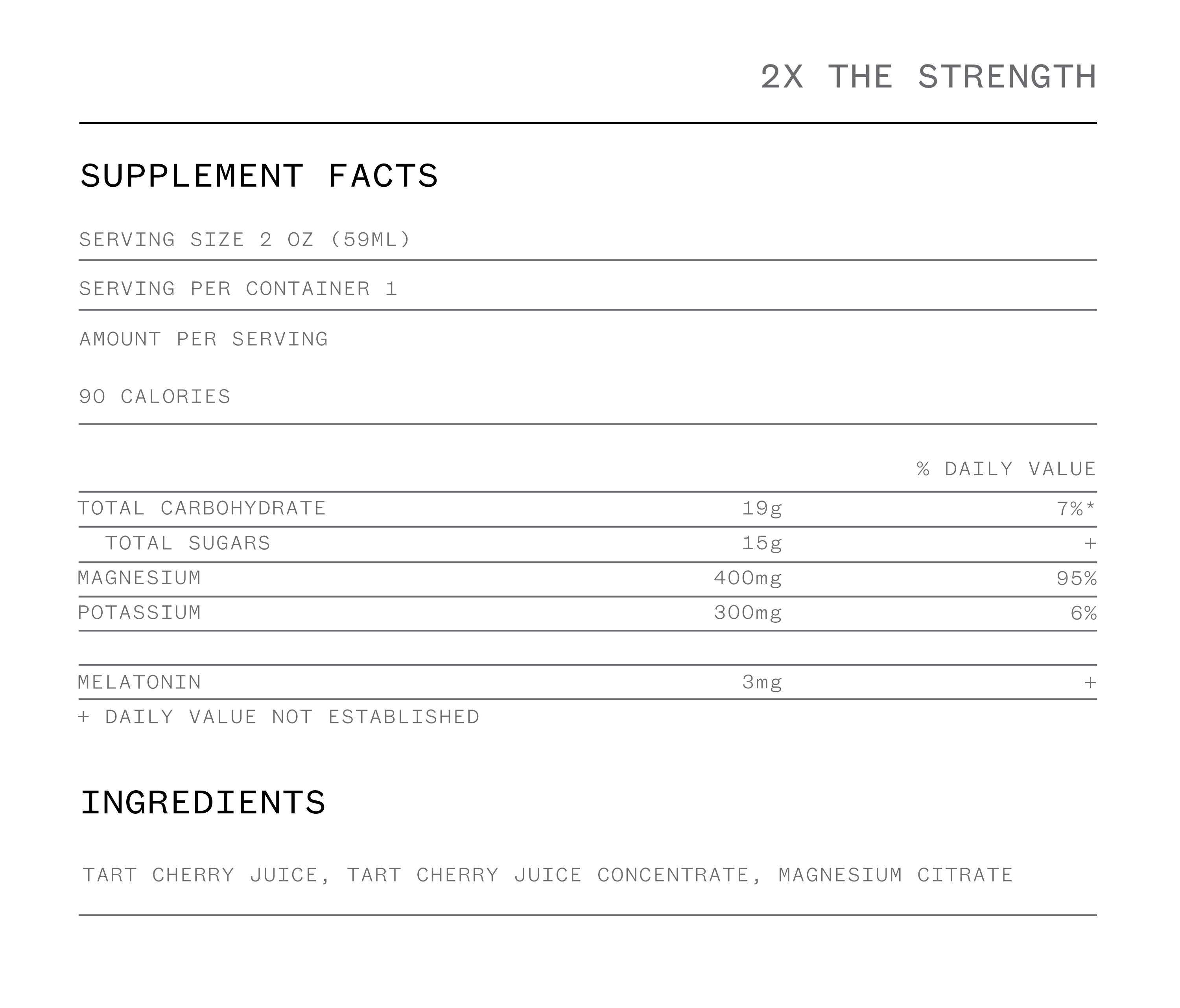 Cheribundi tart cherry juice concentrate for sleep nutrition facts and ingredients