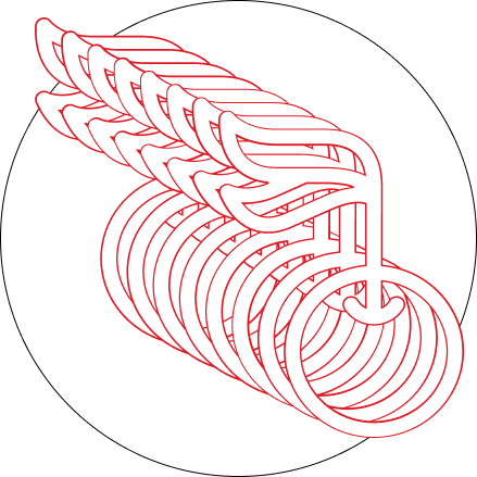 Cheribundi white cherry logo with red outline.