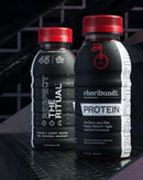 Cheribundi Protein tart cherry juice front and side packaging