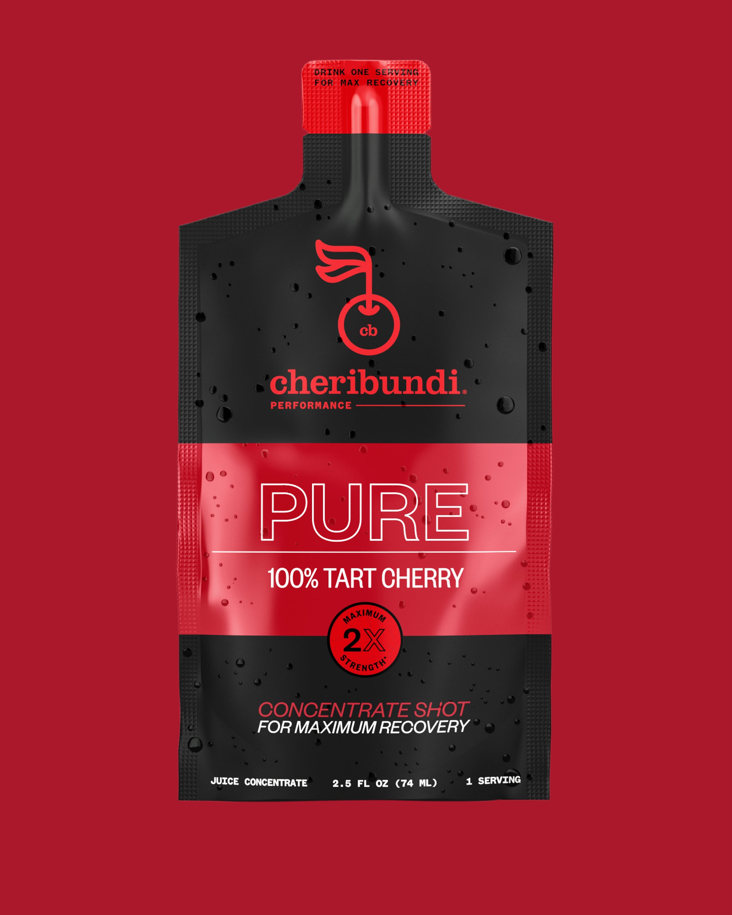 Pure Concentrate front packaging. Tart cherry juice concentrate. Cherry concentrate for gout. Cherry extract.