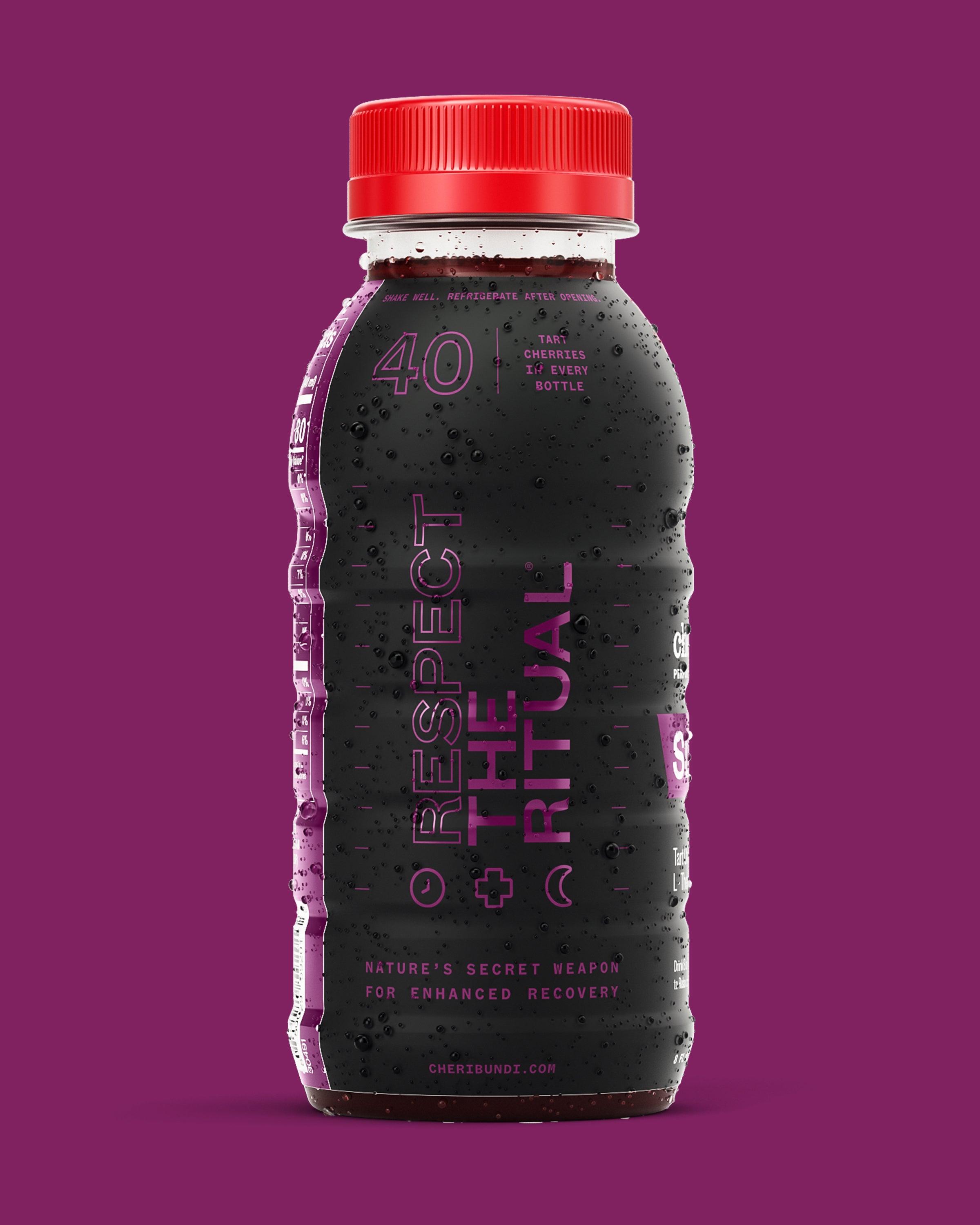 Cheribundi tart cherry juice for Sleep side packaging.