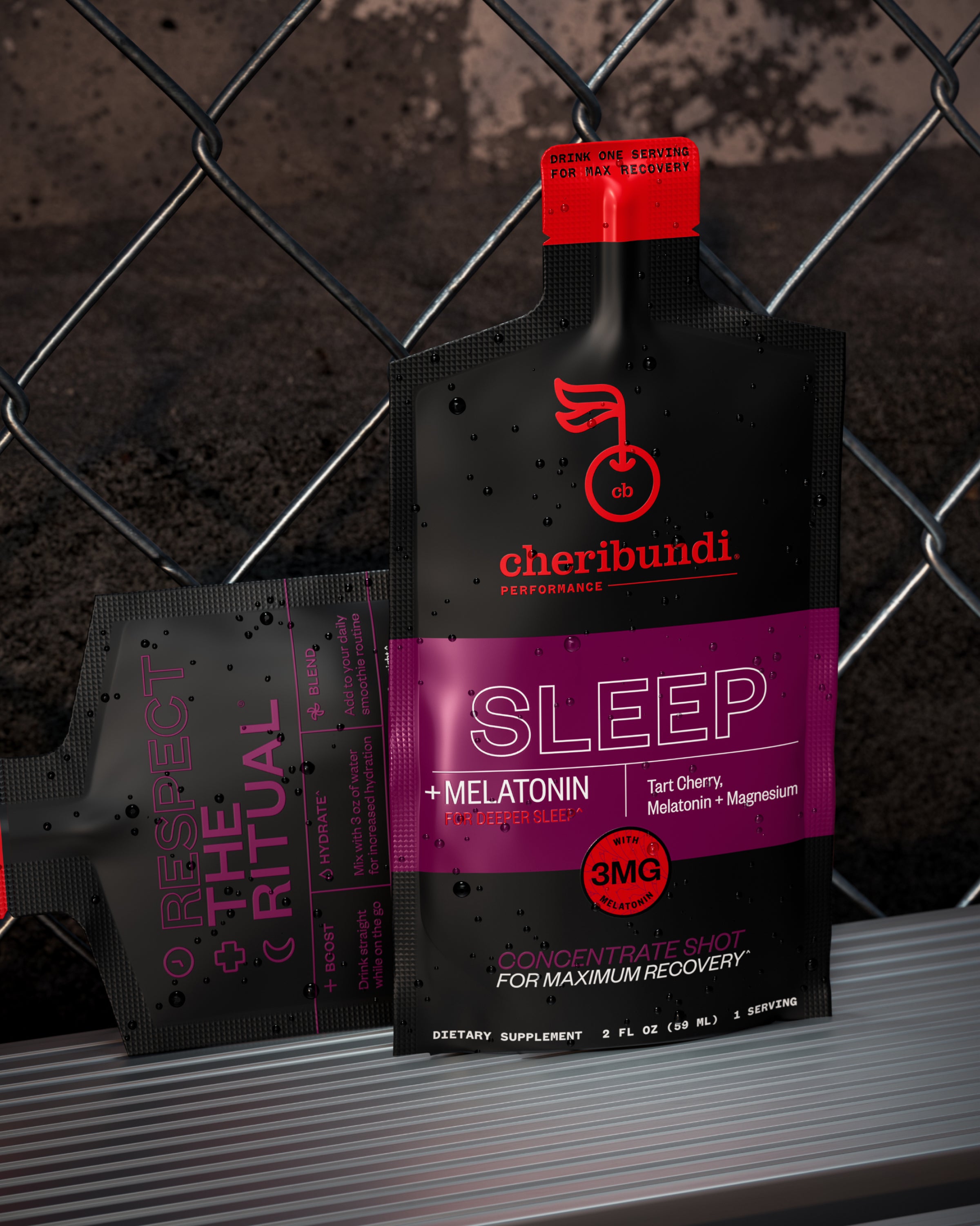 Sleep Concentrate product packaging. Cherry juice for insomnia