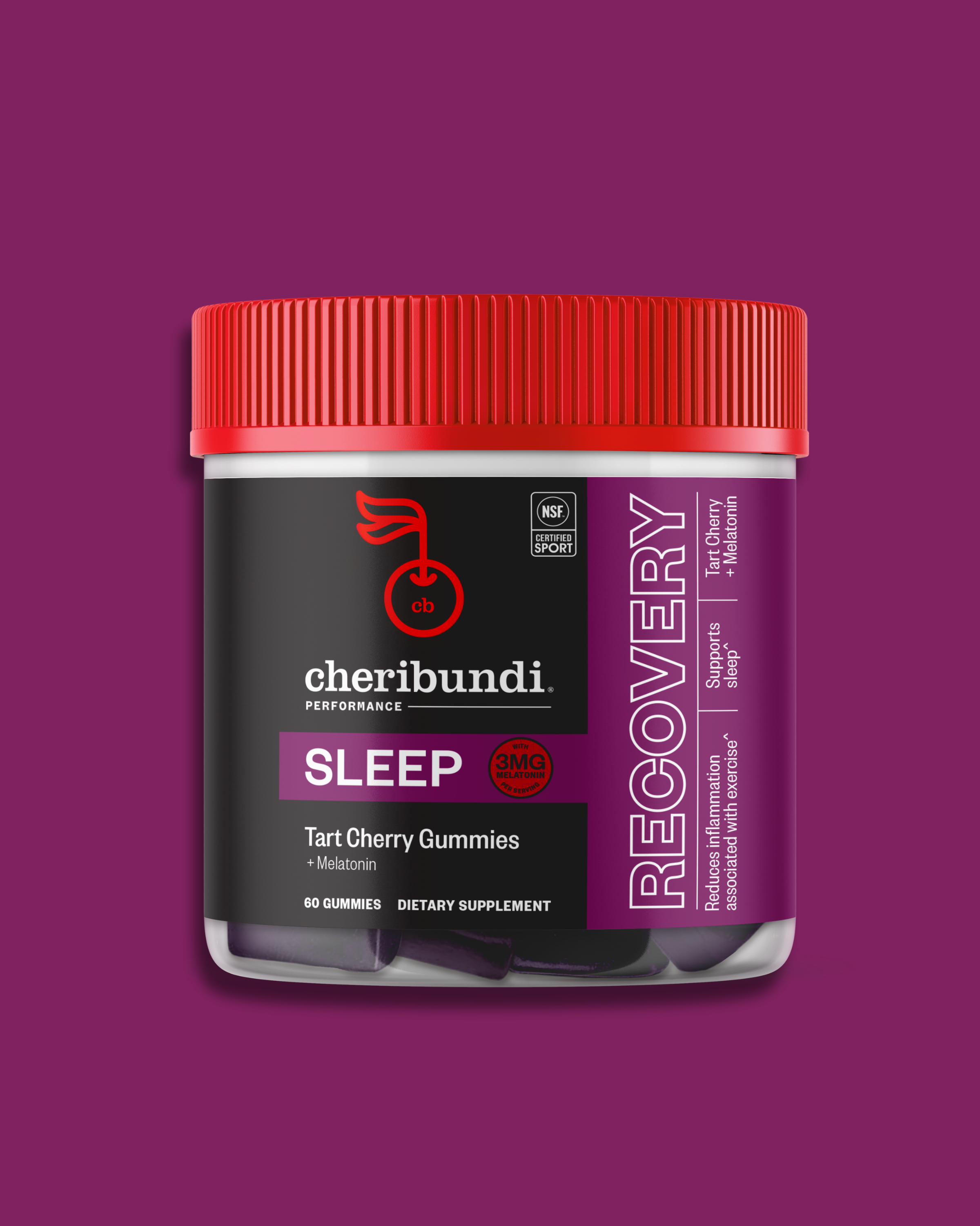 Cheribundi Tart Cherry Juice Gummies for Sleep front packaging