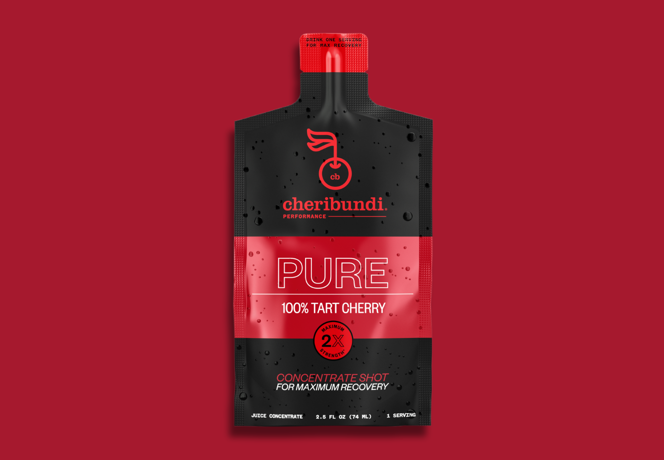 main. An image of the front packaging for Cheribundi Pure tart cherry juice concentrate, a natural cherry juice concentrate for gout. This cherry tart concentrate provides the benefits of concentrated tart cherry juice and cherry extract.