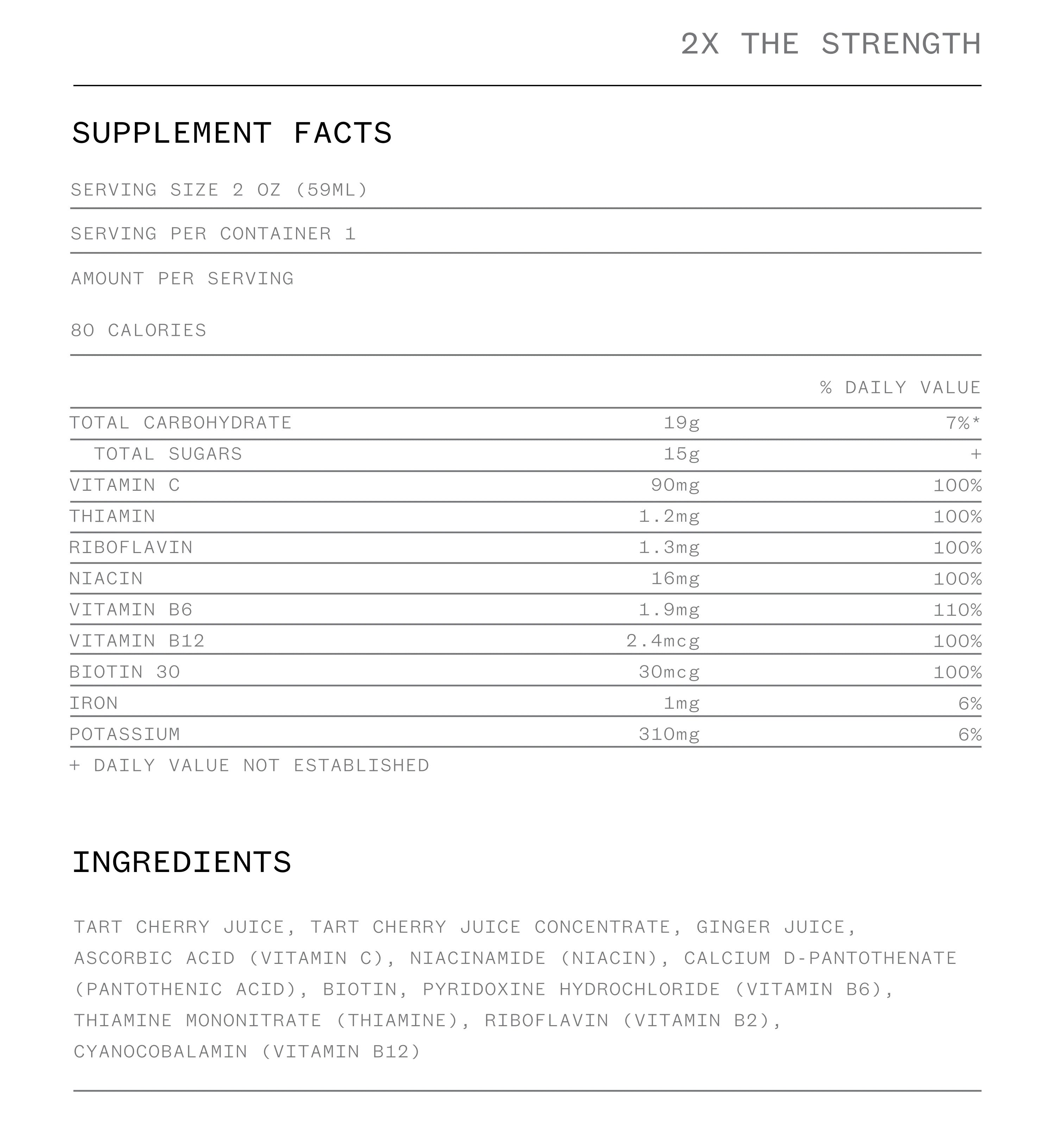 Supplemental Facts and Ingredients
